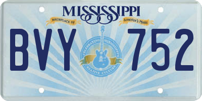 MS license plate BVY752