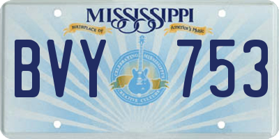 MS license plate BVY753