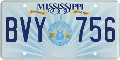 MS license plate BVY756