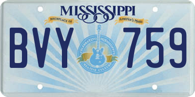 MS license plate BVY759