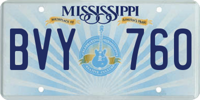 MS license plate BVY760