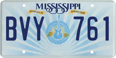 MS license plate BVY761