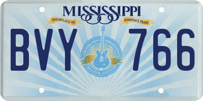MS license plate BVY766