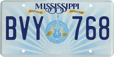 MS license plate BVY768