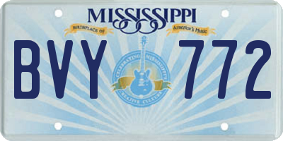 MS license plate BVY772