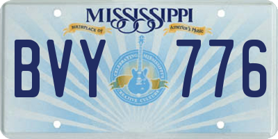 MS license plate BVY776