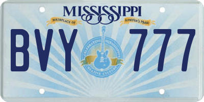 MS license plate BVY777