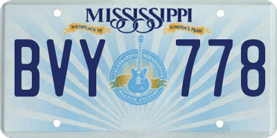 MS license plate BVY778