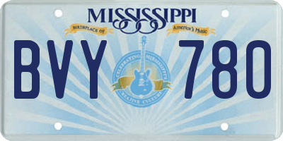 MS license plate BVY780