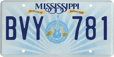 MS license plate BVY781