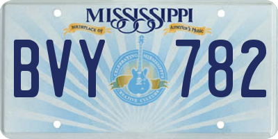 MS license plate BVY782