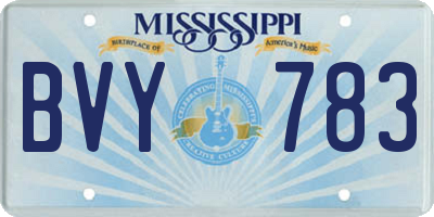 MS license plate BVY783