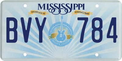 MS license plate BVY784