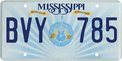 MS license plate BVY785