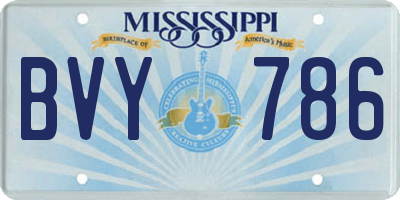 MS license plate BVY786