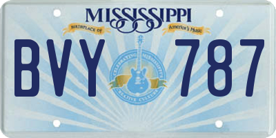 MS license plate BVY787