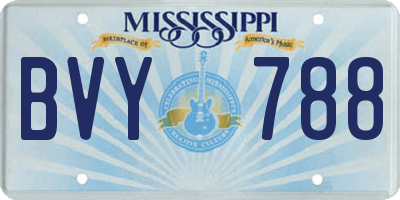 MS license plate BVY788