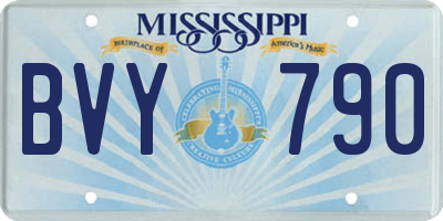 MS license plate BVY790