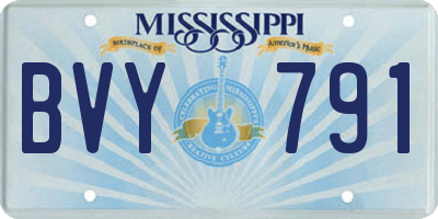 MS license plate BVY791