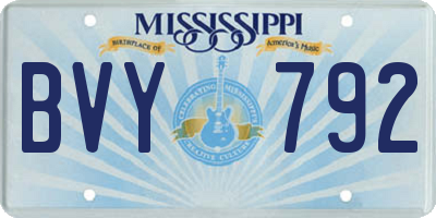 MS license plate BVY792
