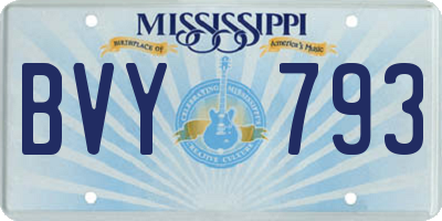 MS license plate BVY793