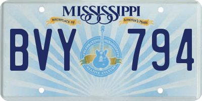 MS license plate BVY794