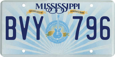 MS license plate BVY796