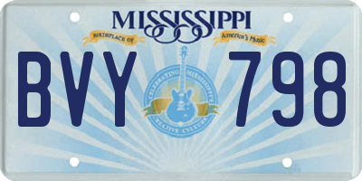 MS license plate BVY798