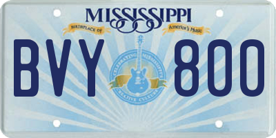 MS license plate BVY800