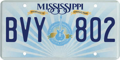 MS license plate BVY802