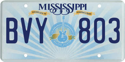 MS license plate BVY803