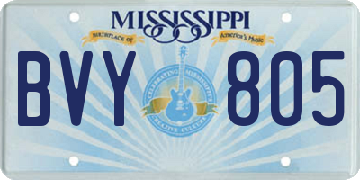 MS license plate BVY805