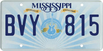 MS license plate BVY815