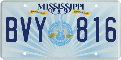 MS license plate BVY816
