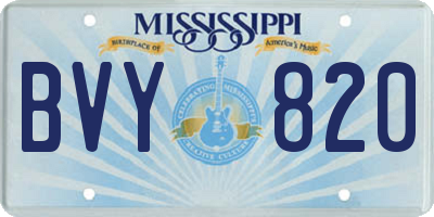 MS license plate BVY820