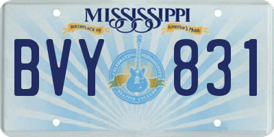 MS license plate BVY831
