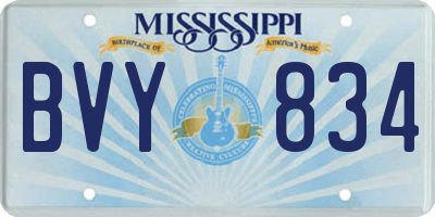 MS license plate BVY834