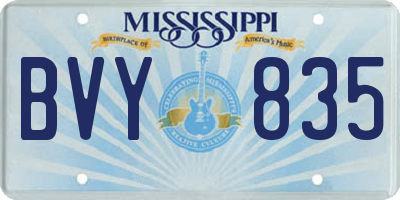 MS license plate BVY835