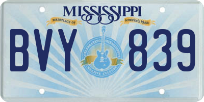 MS license plate BVY839
