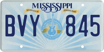 MS license plate BVY845