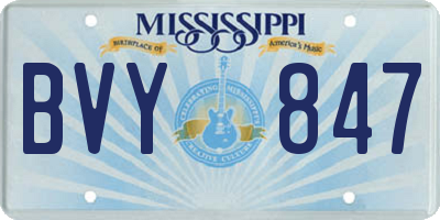 MS license plate BVY847