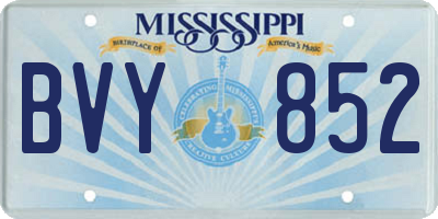 MS license plate BVY852