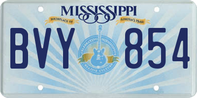 MS license plate BVY854