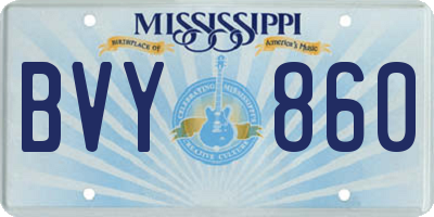 MS license plate BVY860