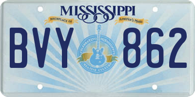 MS license plate BVY862