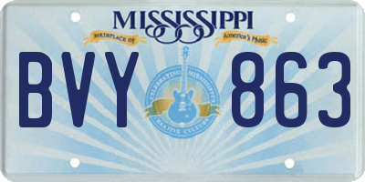 MS license plate BVY863