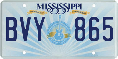 MS license plate BVY865