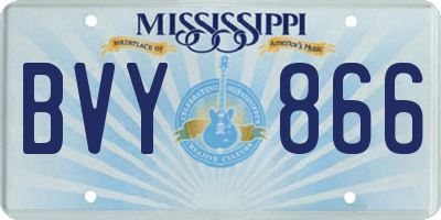 MS license plate BVY866