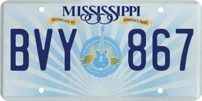 MS license plate BVY867