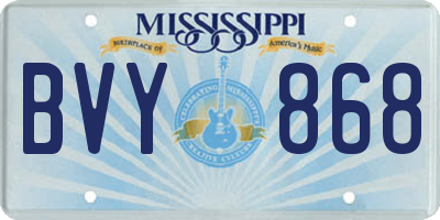 MS license plate BVY868